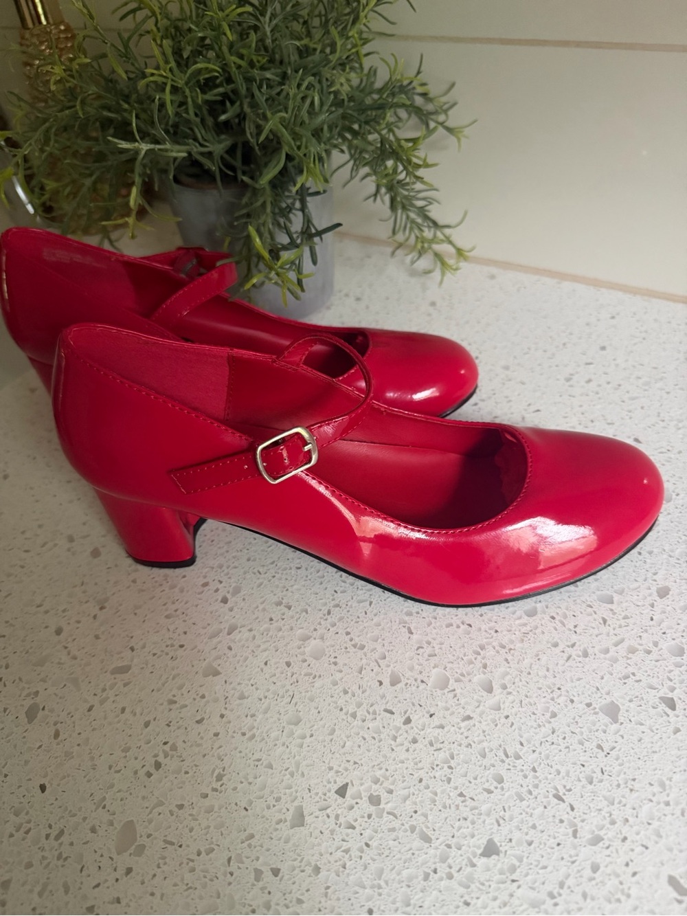 Funtasma Red Patent Mary Jane Heels with Buckle